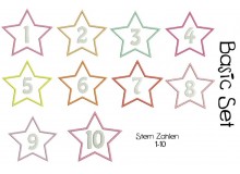 Stickserie - Stern Zahlen 1-10